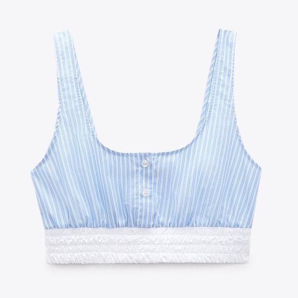 🦋 Bloggers Favorite 🦋 Zara Top & Striped Patchwork Shorts Size M - Picture 6 of 16